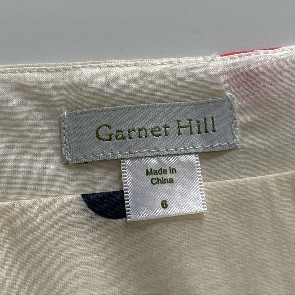 Garnet Hill A-Line Polka Dot Sleeveless Dress w/Tie Belt in Cream Size 6 - Picture 7 of 13